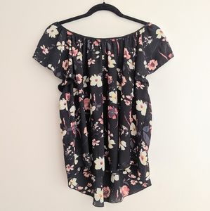 Flutter Sleeve Floral Blouse